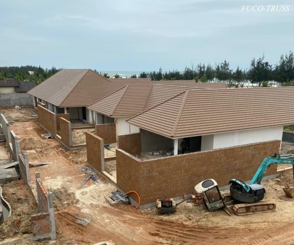 Kèo thép siêu nhẹ hệ giàn khu du lịch