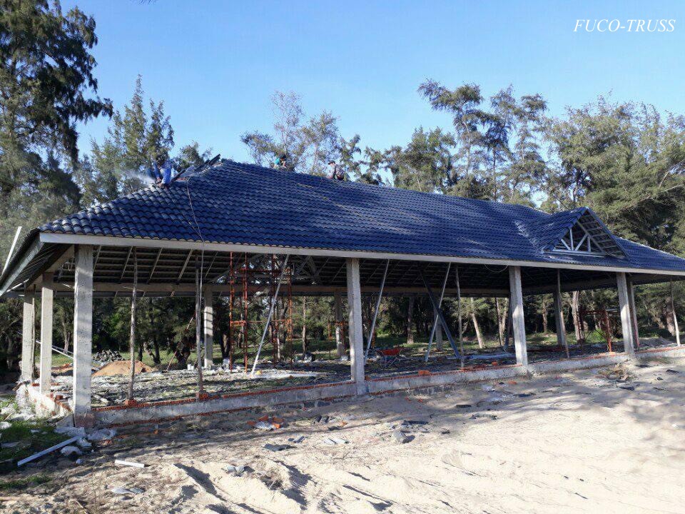 Kèo thép siêu nhẹ hệ giàn khu du lịch