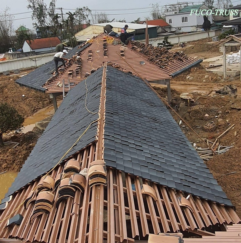 Kèo thép siêu nhẹ hệ giàn khu du lịch