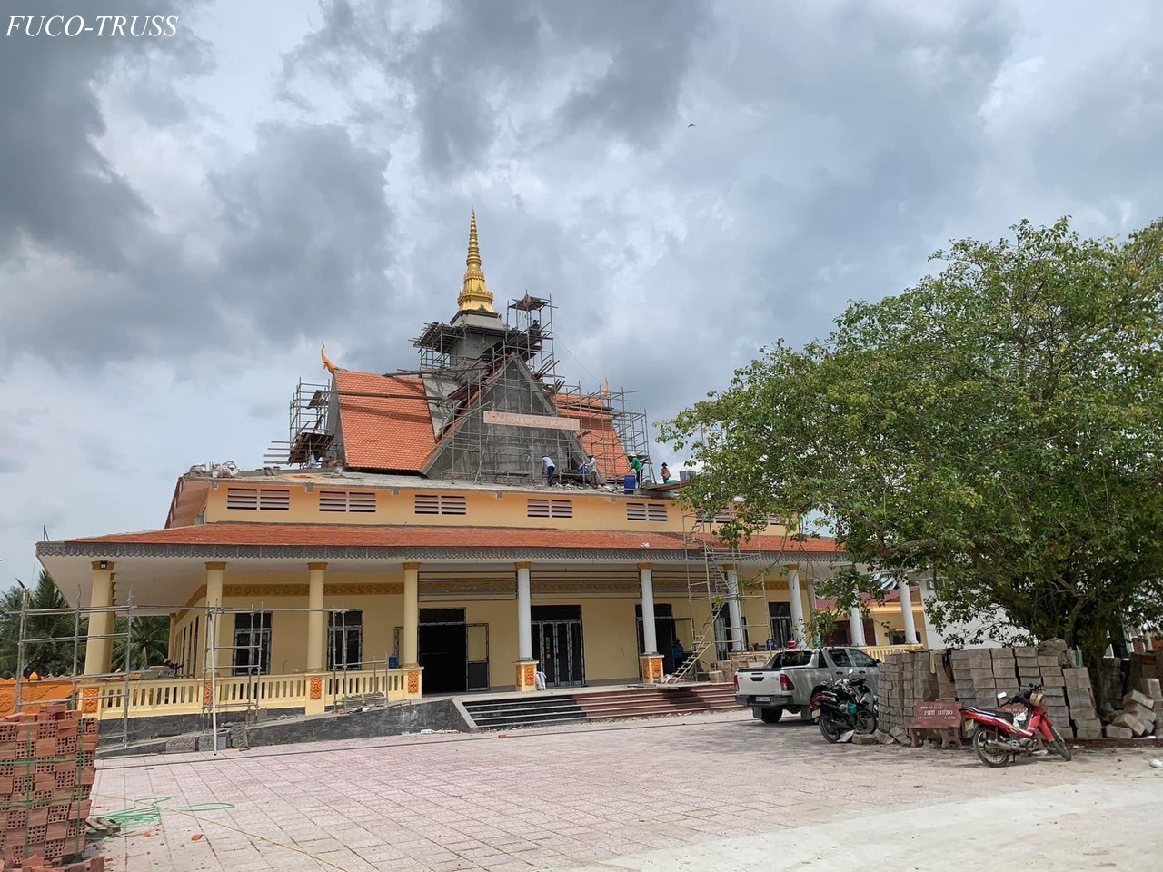 Kèo thép siêu nhẹ hệ giàn công trình tâm linh